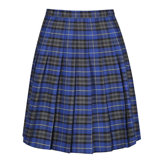 Winterbottoms Stitch Down Pleat Skirt Blue Tartan