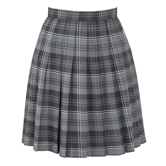 Winter bottoms Stitch Down Pleat Skirt Grey Mix Tartan